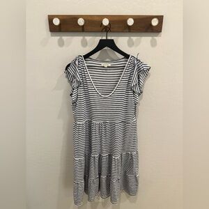 Max Studio Navy and White Striped Baby doll dress. Size XL.